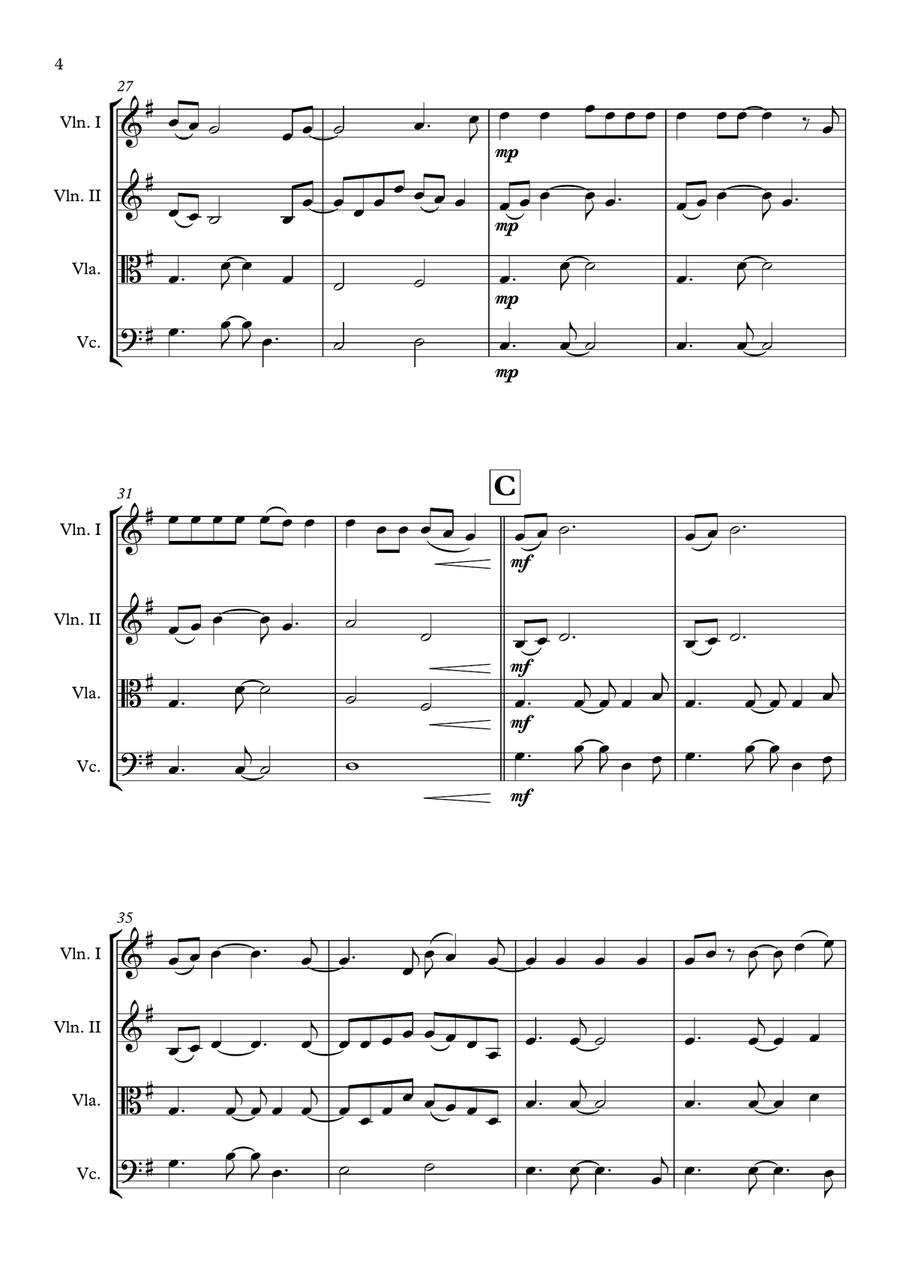 Christmas Lights Christmas Lights String Quartet scores gallery preview page 6