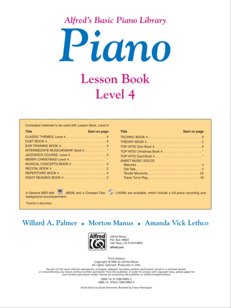 Alfred's Basic Piano Course Lesson Book, Level 4 Piano Method scores gallery preview page 2