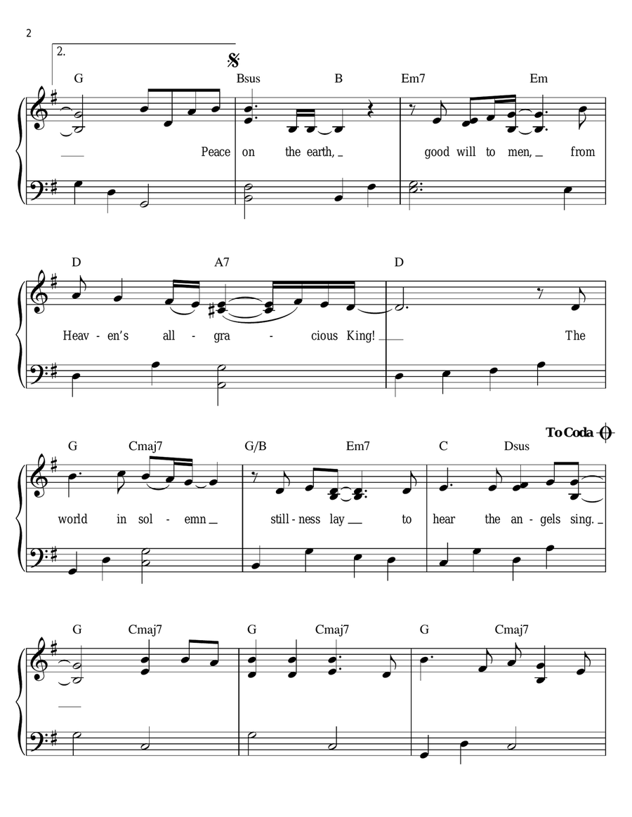 It Came Upon A Midnight Clear Easy Piano scores gallery preview page 2