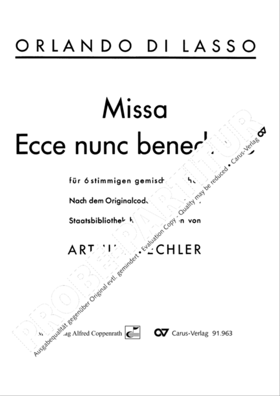 Missa Ecce nunc benedicite Choir scores gallery preview page 4