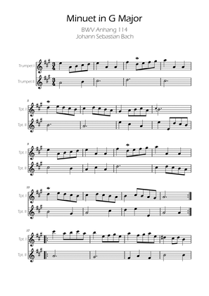 Minuet in G major BWV Anh. 114 - Bach - Trumpet Duet