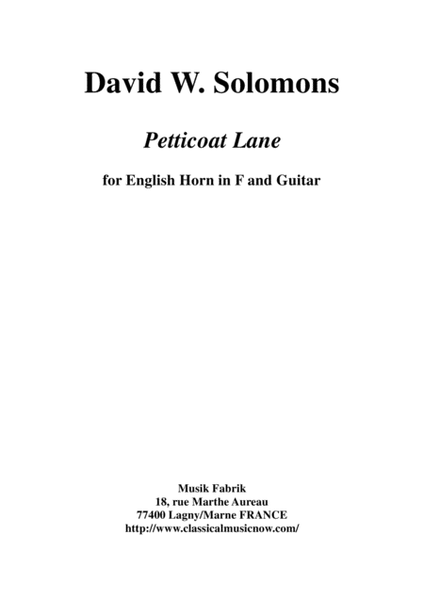David Warin Solomons: Petticoat Lane for english horn and guitar