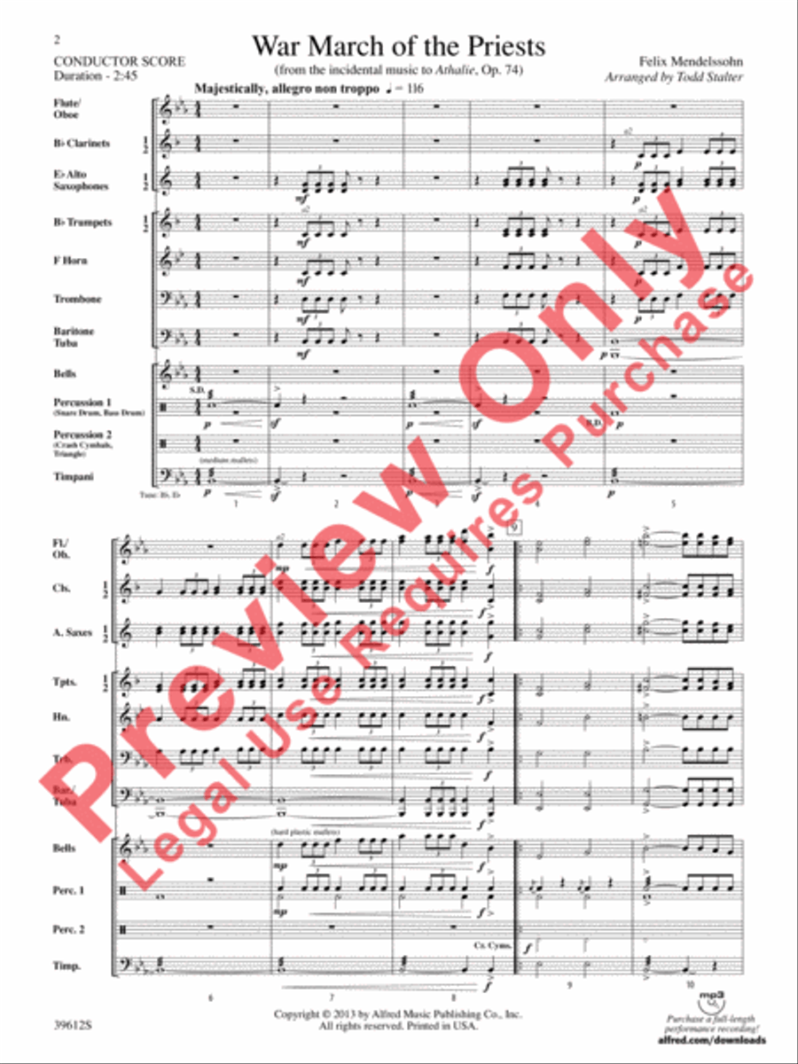 War March of the Priests War March of the Priests Concert Band scores gallery preview page 3