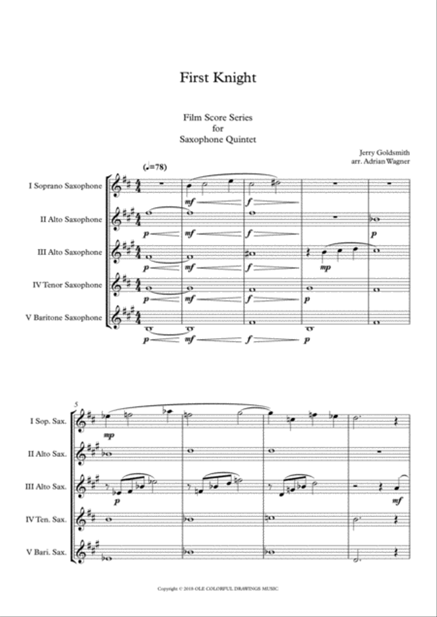 First Knight Saxophone Quintet scores gallery preview page 3