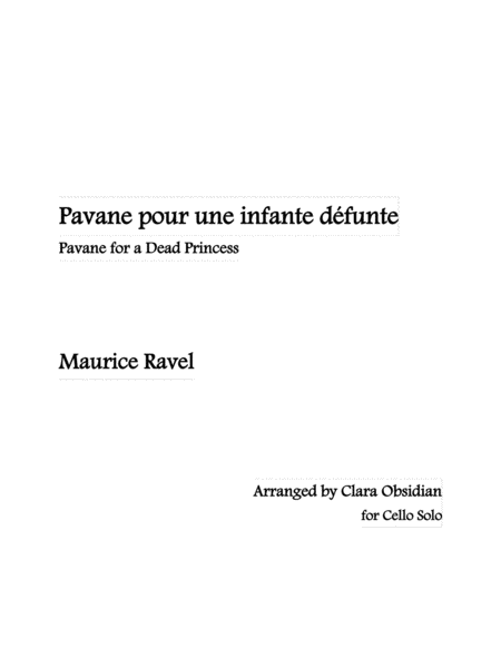 Ravel: Pavane pour une infante défunte (for Cello Solo) image number null