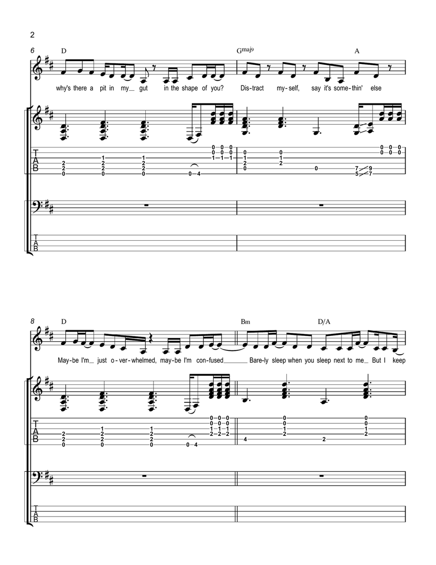 Scared Of My Guitar Piano, Vocal scores gallery preview page 2