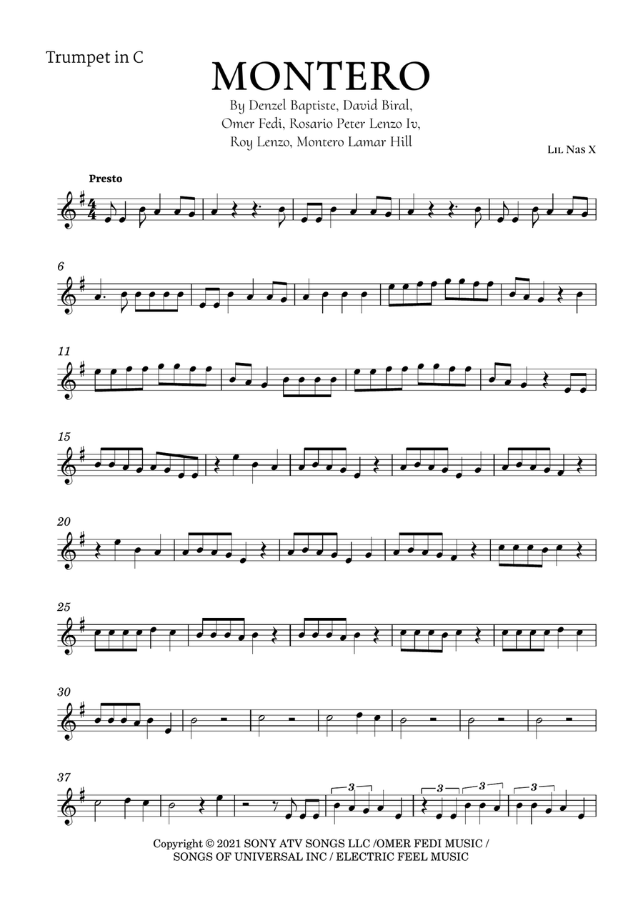 Montero C Trumpet scores gallery preview page 2