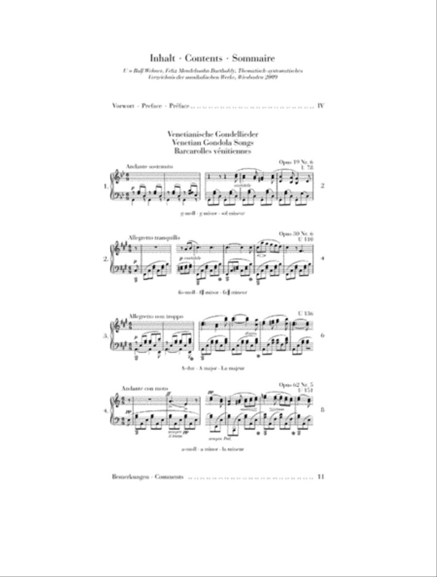 Felix Mendelssohn – Venetian Gondola Songs Piano Solo scores gallery preview page 2