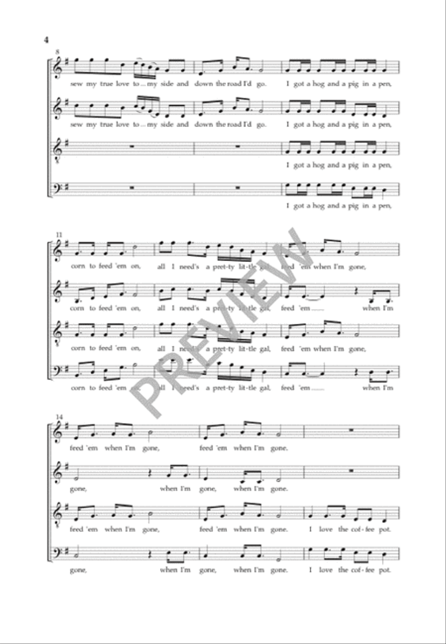 I Got a Hog and a Pig 4-Part scores gallery preview page 5