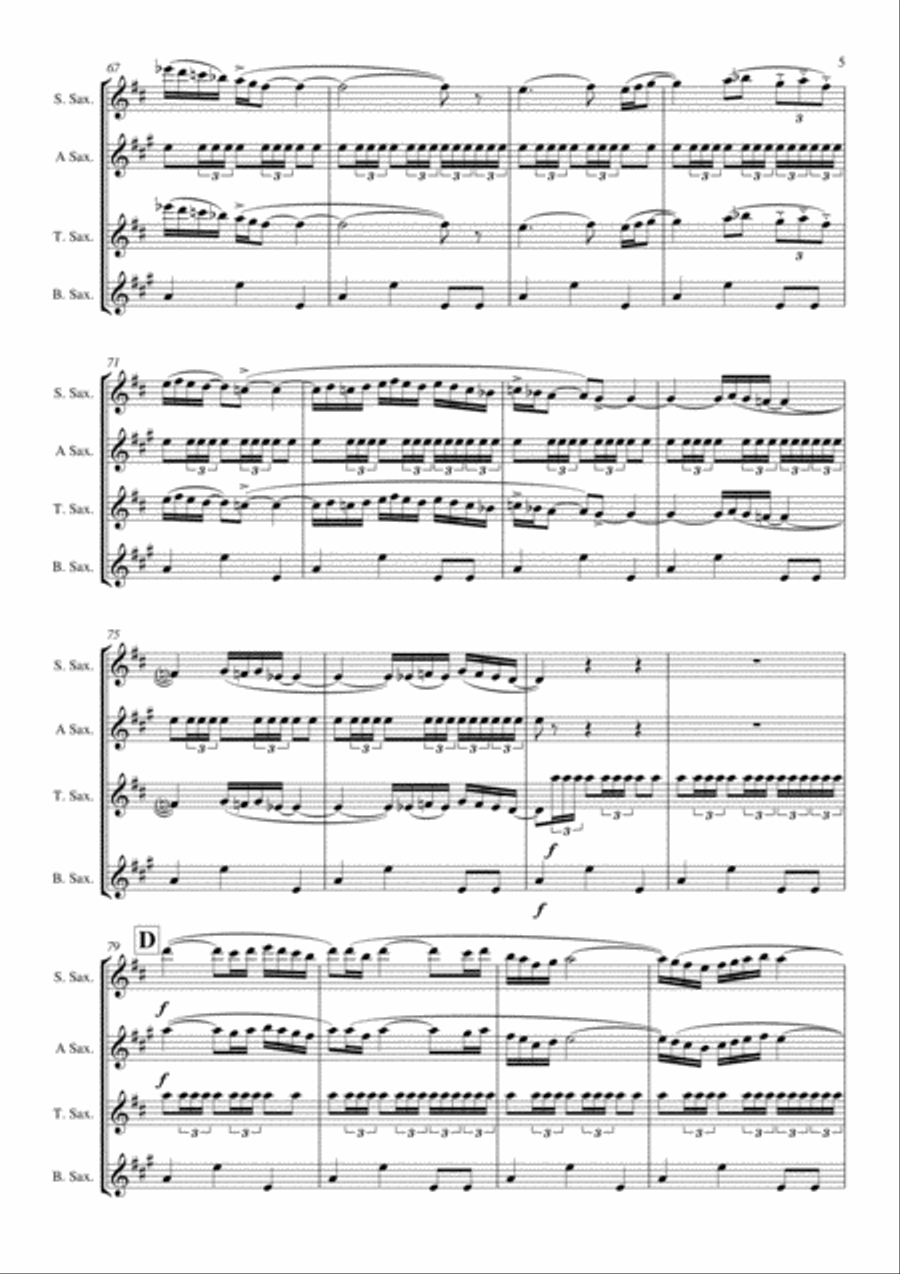 Boléro arranged for Saxophone Quartet Saxophone Quartet scores gallery preview page 6