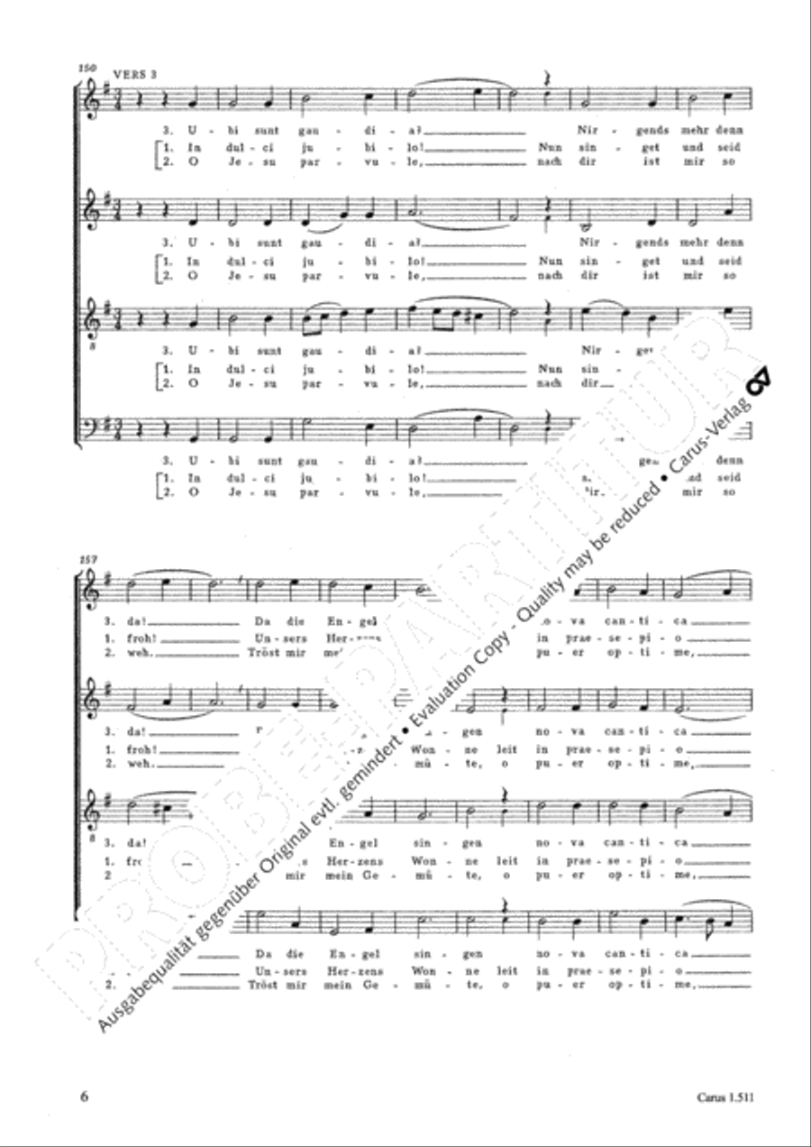 In dulci jubilo (Nun singet und seid froh) 4-Part scores gallery preview page 7