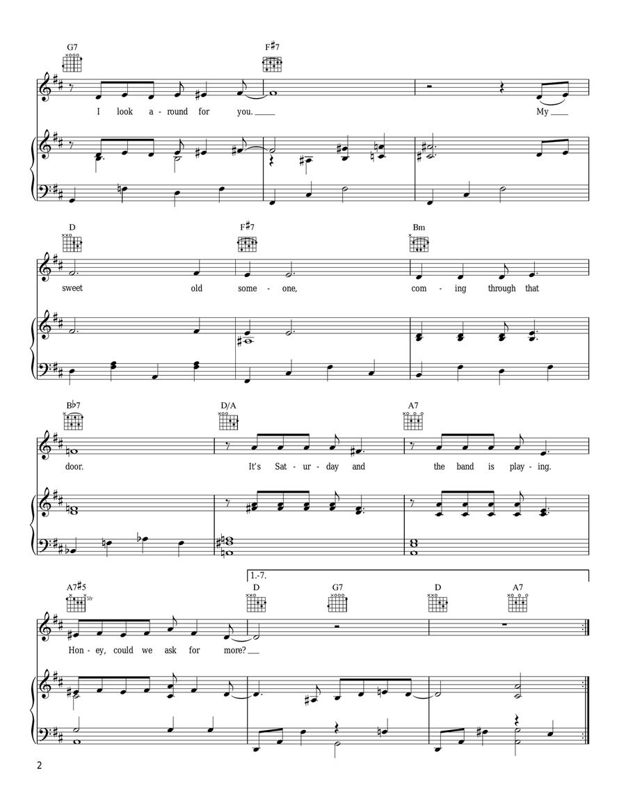Tishomingo Blues Piano, Vocal, Guitar scores gallery preview page 2