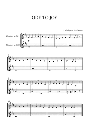 Book cover for Beethoven - Ode to Joy (for 2 Clarinets)