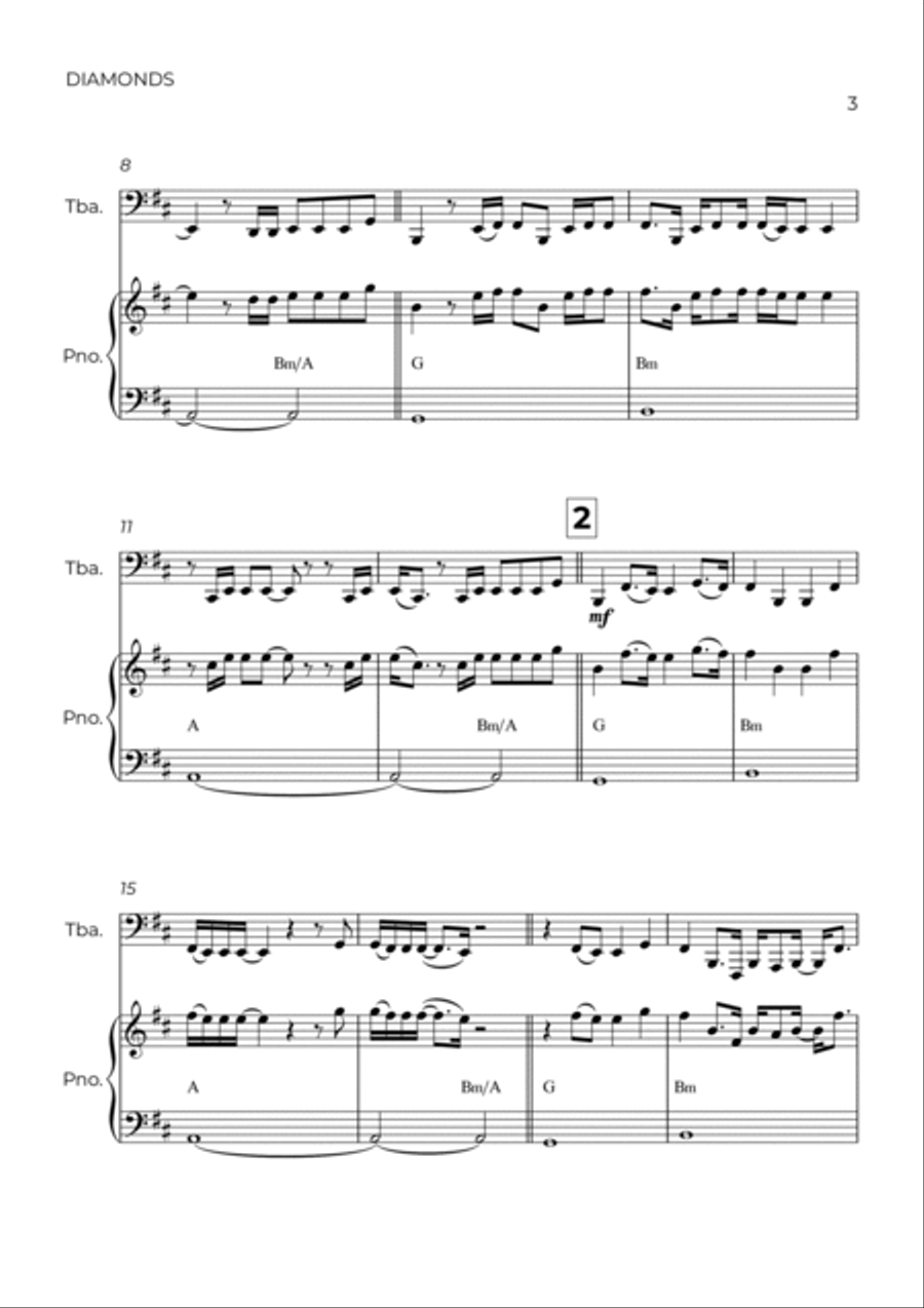 Diamonds Piano scores gallery preview page 3