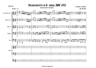 Organconcerto A-minor BWV 593, for brass quintet and organ solo