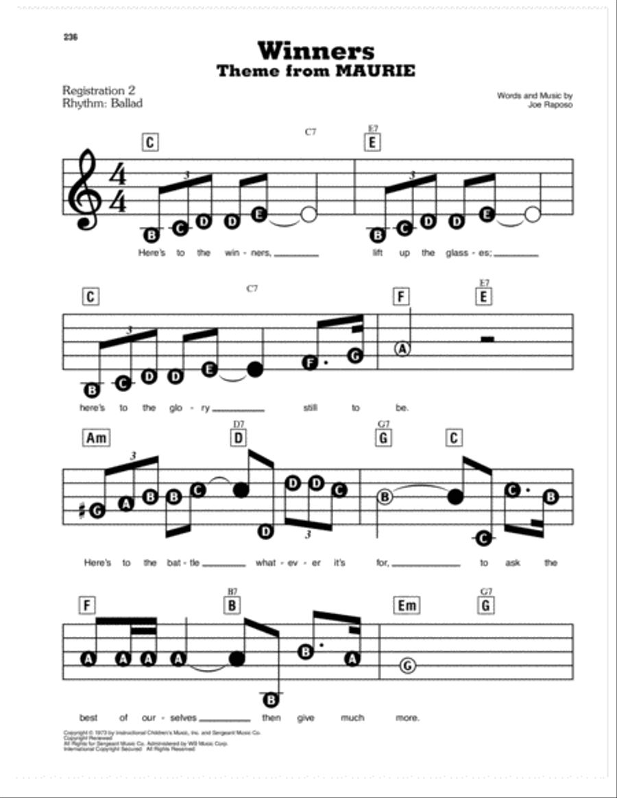 Winners Electronic Keyboard scores gallery preview page 1