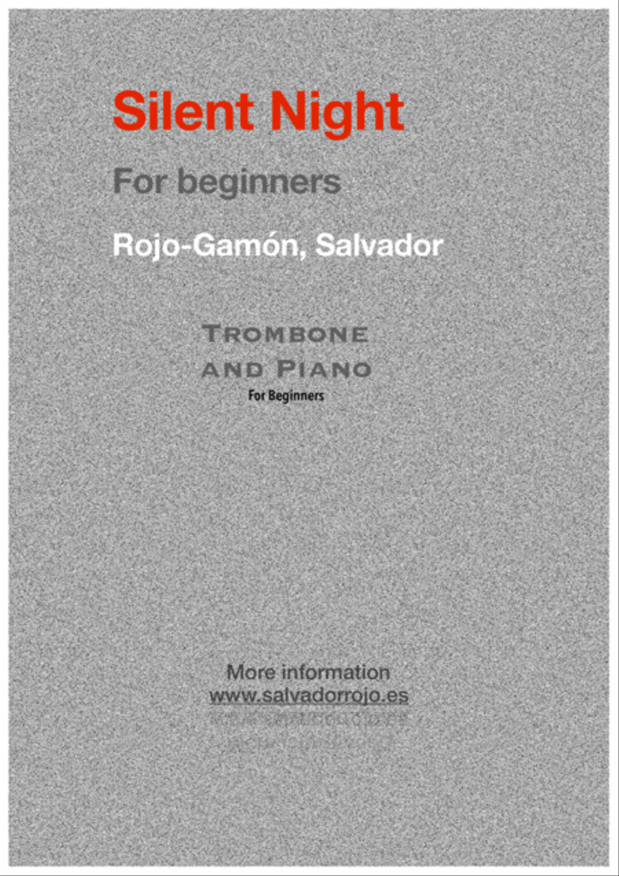 Silent Night (For Trombone and Piano) Trombone Duet scores gallery preview page 1