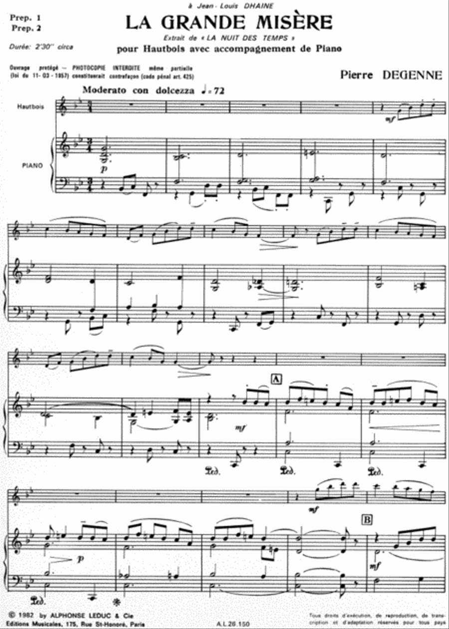La Grande Misere (oboe & Piano) Piano Accompaniment scores gallery preview page 2