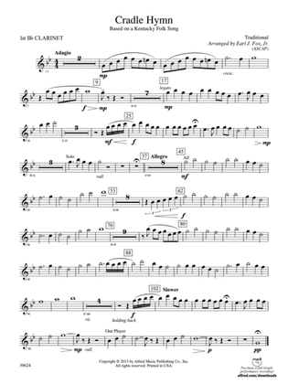 Cradle Hymn: 1st B-flat Clarinet