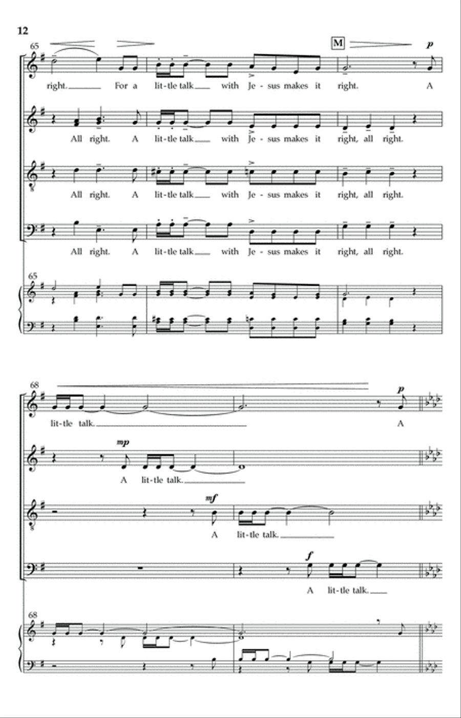 A Little Talk With Jesus 4-Part scores gallery preview page 11