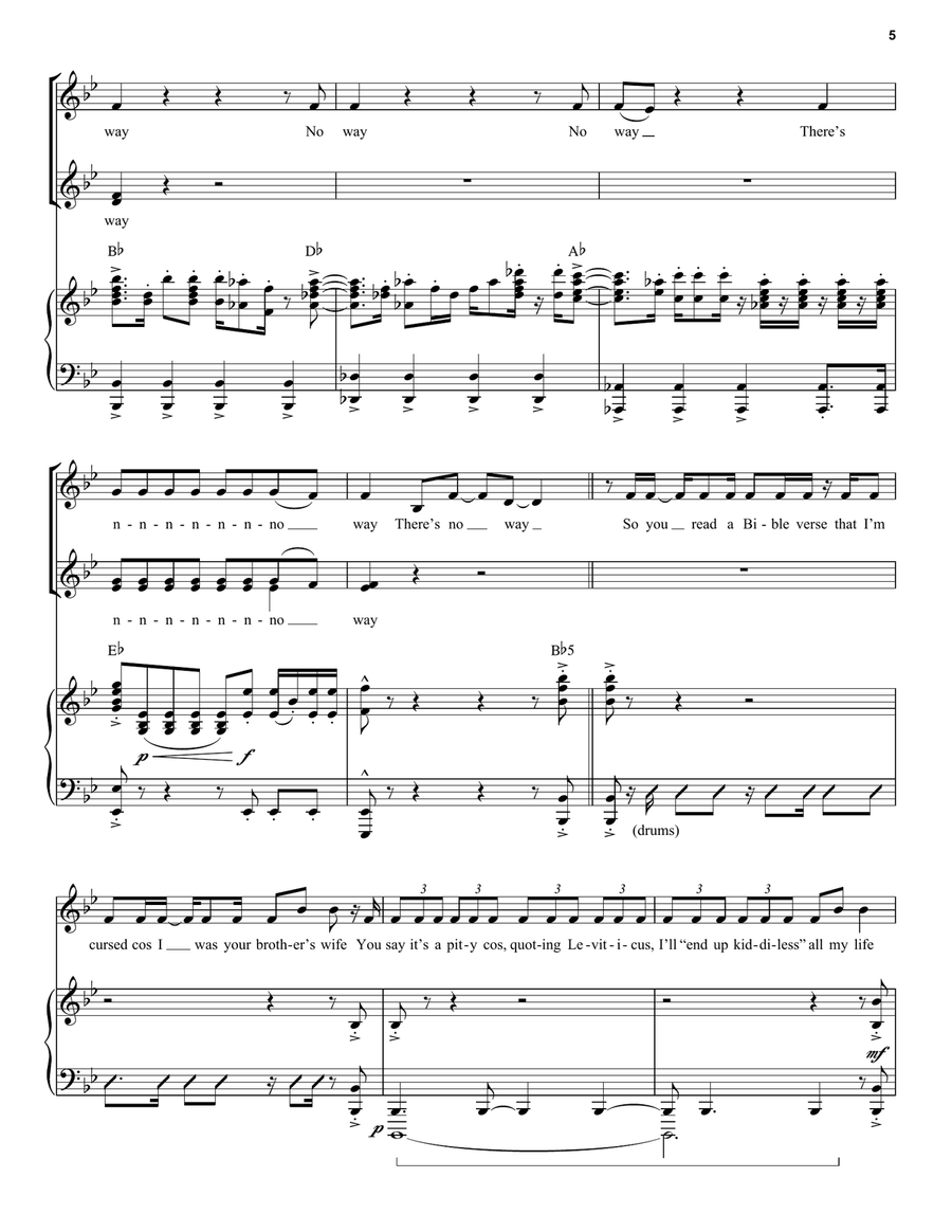 No Way (from Six: The Musical) Voice scores gallery preview page 5