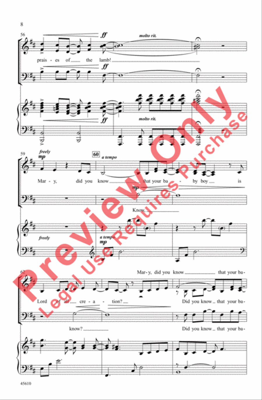 Mary, Did You Know? 3-Part scores gallery preview page 8