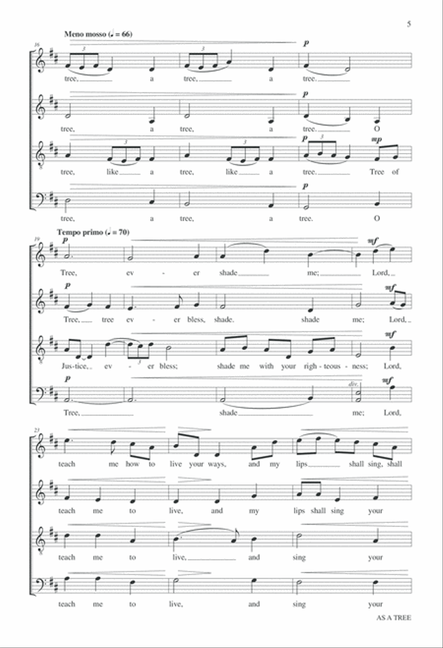 As A Tree 4-Part scores gallery preview page 6