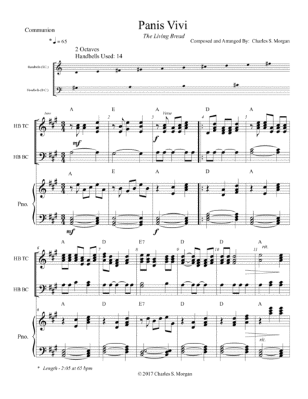 Panis Vivi ("Living Bread") - for Two Octave Handbell Choirs With Piano Accompaniment