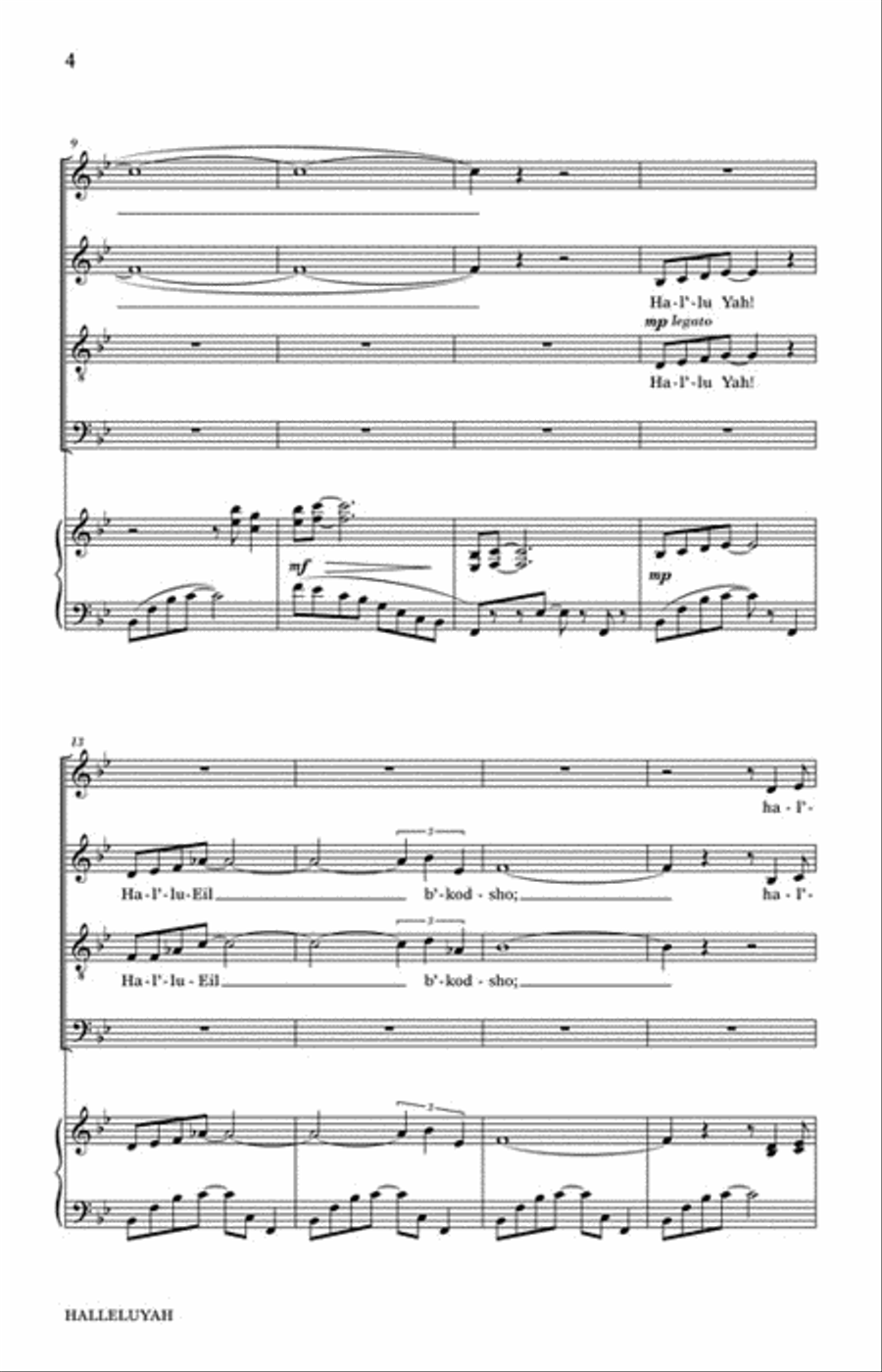 Halleluyah (Psalm 150) Halleluyah (Psalm 150) 4-Part scores gallery preview page 3