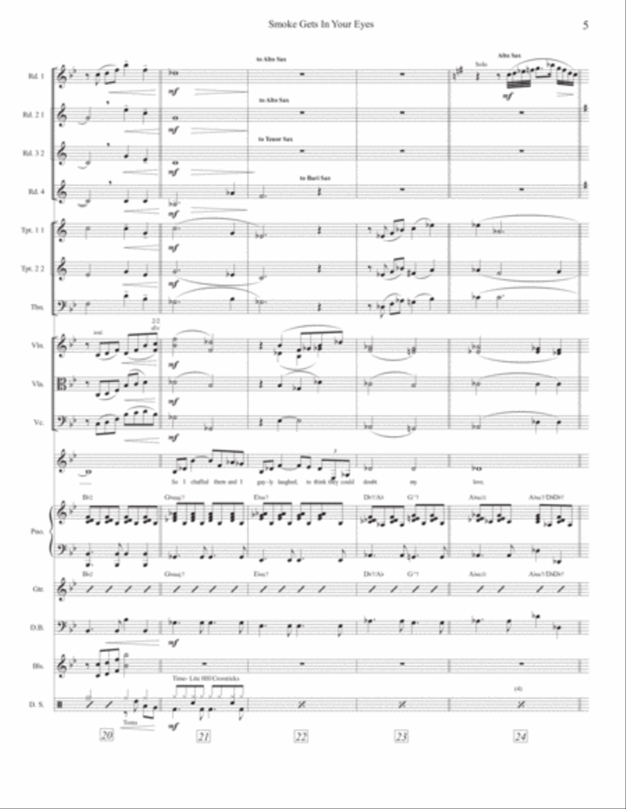 Smoke Gets In Your Eyes - Score Only Large Ensemble scores gallery preview page 6
