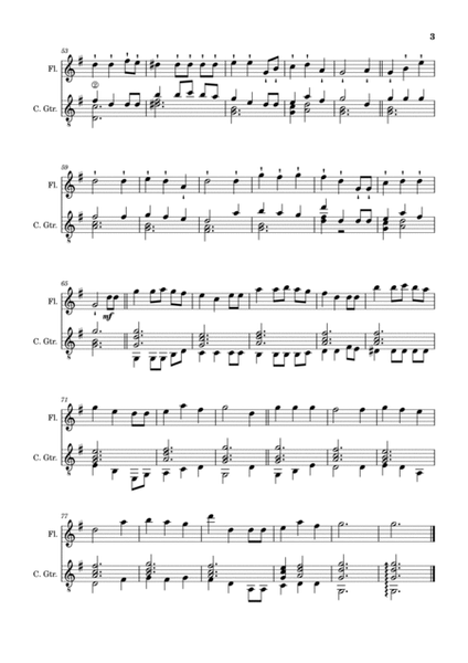 English Christmas Carol - We Wish You a Merry Christmas. Arrangement for Flute and Classical Guitar image number null