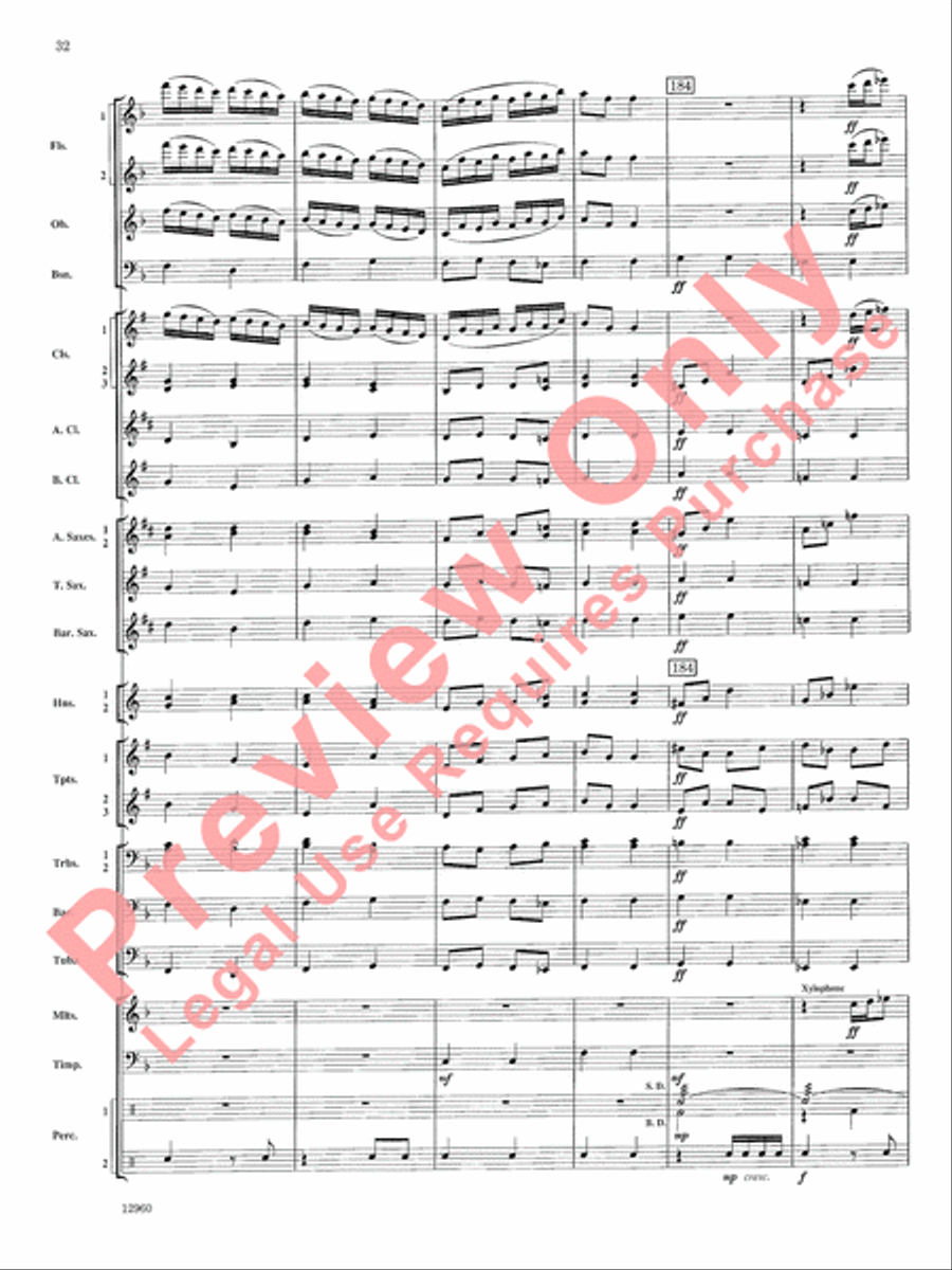 Sailing Songs Concert Band scores gallery preview page 33