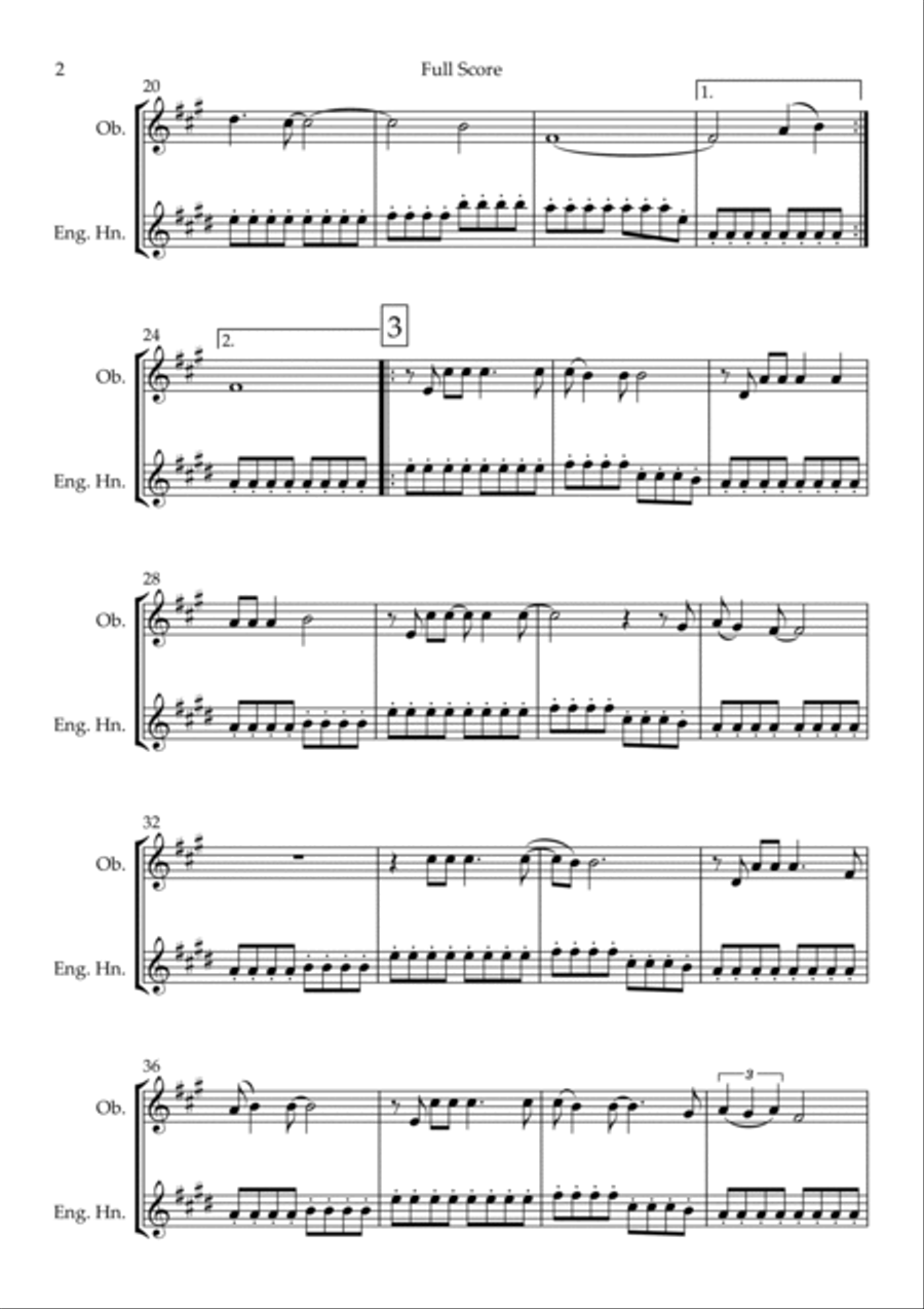 City Of Blinding Lights Woodwind Duet scores gallery preview page 2
