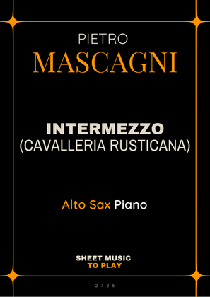 Intermezzo from Cavalleria Rusticana - Alto Sax and Piano (Full Score and Parts)