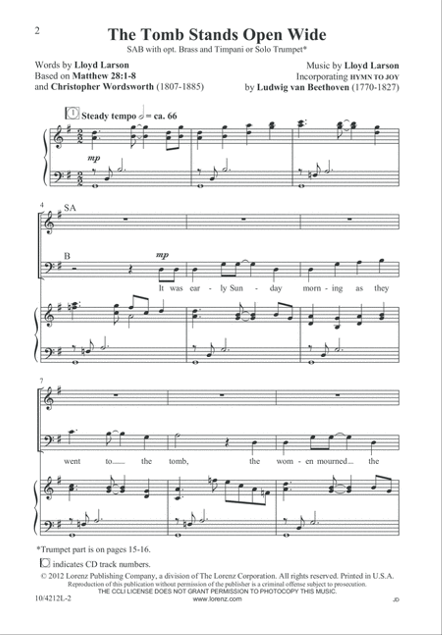 The Tomb Stands Open Wide 3-Part scores gallery preview page 2