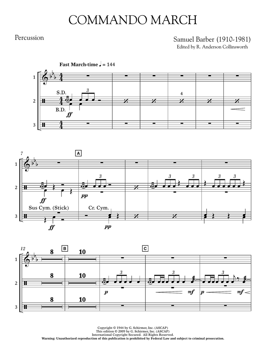 Commando March - Percussion Concert Band scores gallery preview page 1