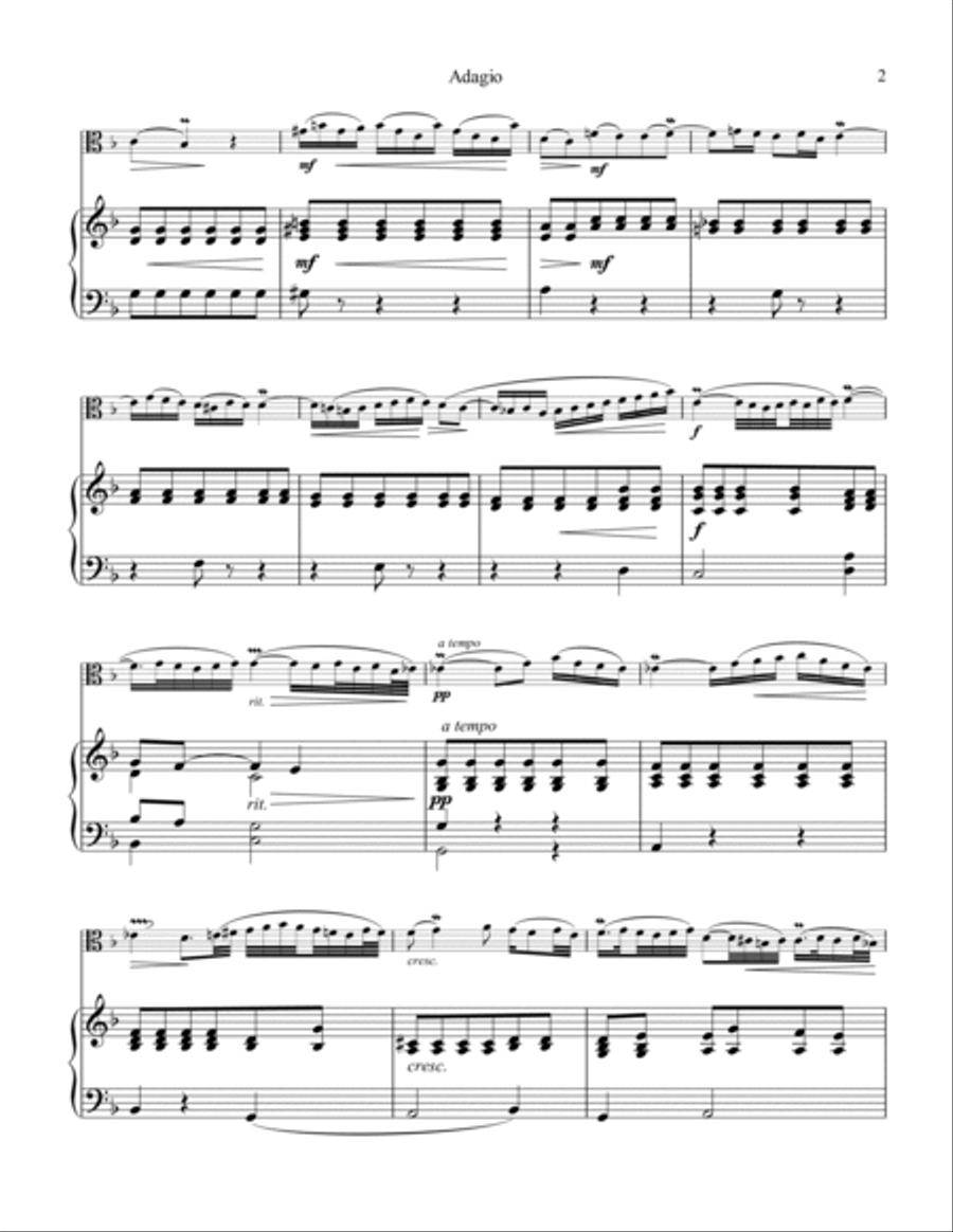 Adagio BWV 974 from Concerto in D Minor after Marcello for viola and piano Piano scores gallery preview page 3