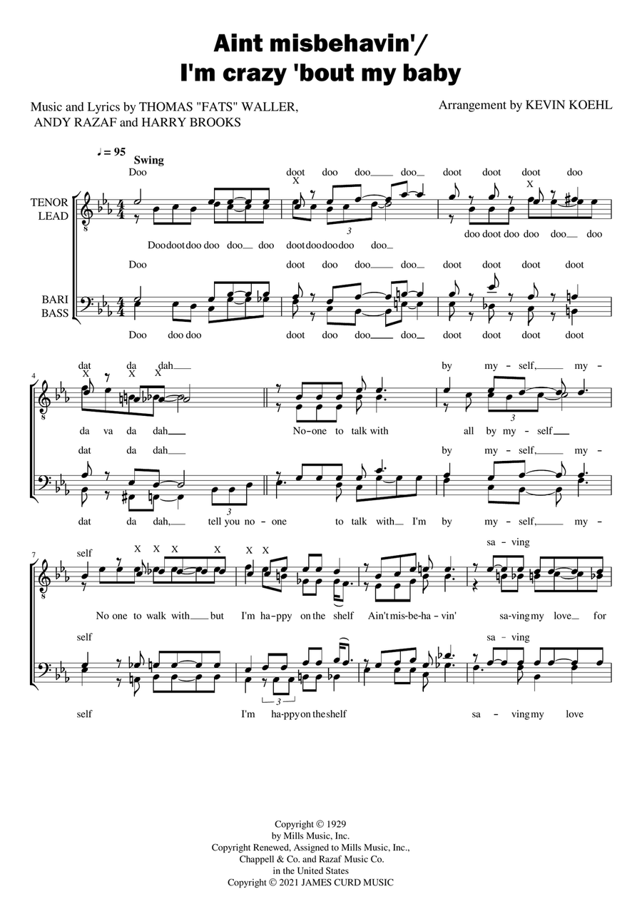 Ain't Misbehavin' Ain't Misbehavin' TTBB scores gallery preview page 1