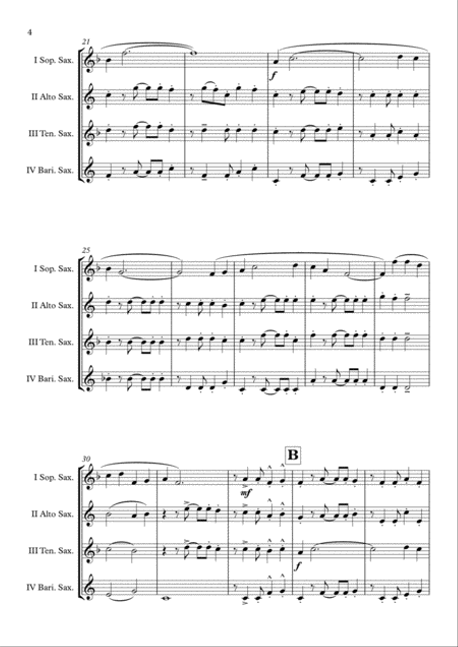 The Magnificent Seven Saxophone Quartet scores gallery preview page 5