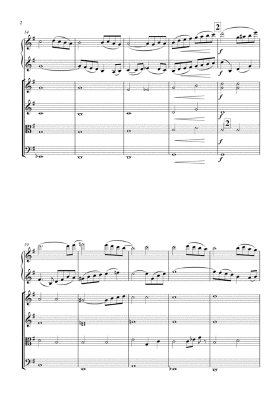 Azarashvili Nocturne for 2 Violin duet with string orchestra String Quartet scores gallery preview page 2