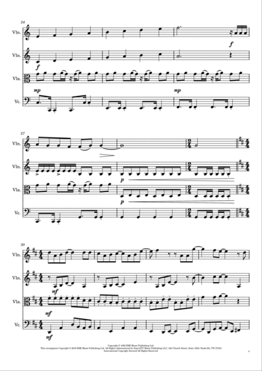 Come On Eileen String Quartet scores gallery preview page 4