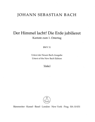 Book cover for The Heavens laugh, the earth exults in gladness, BWV 31