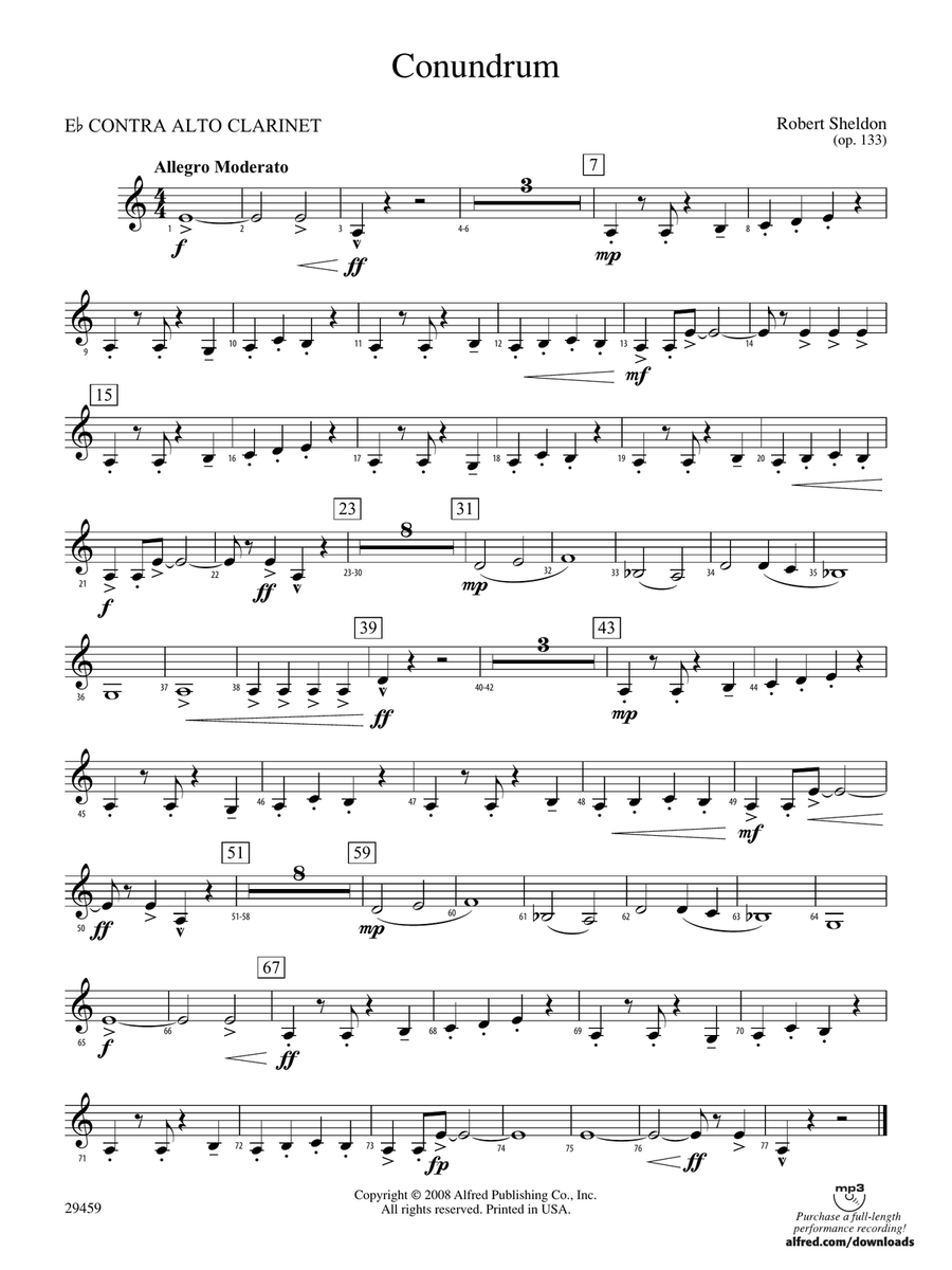 Conundrum: (World Part) E-flat Contrabass Clarinet