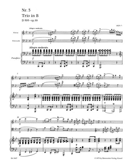 Piano Trio In Bb Major, D 898