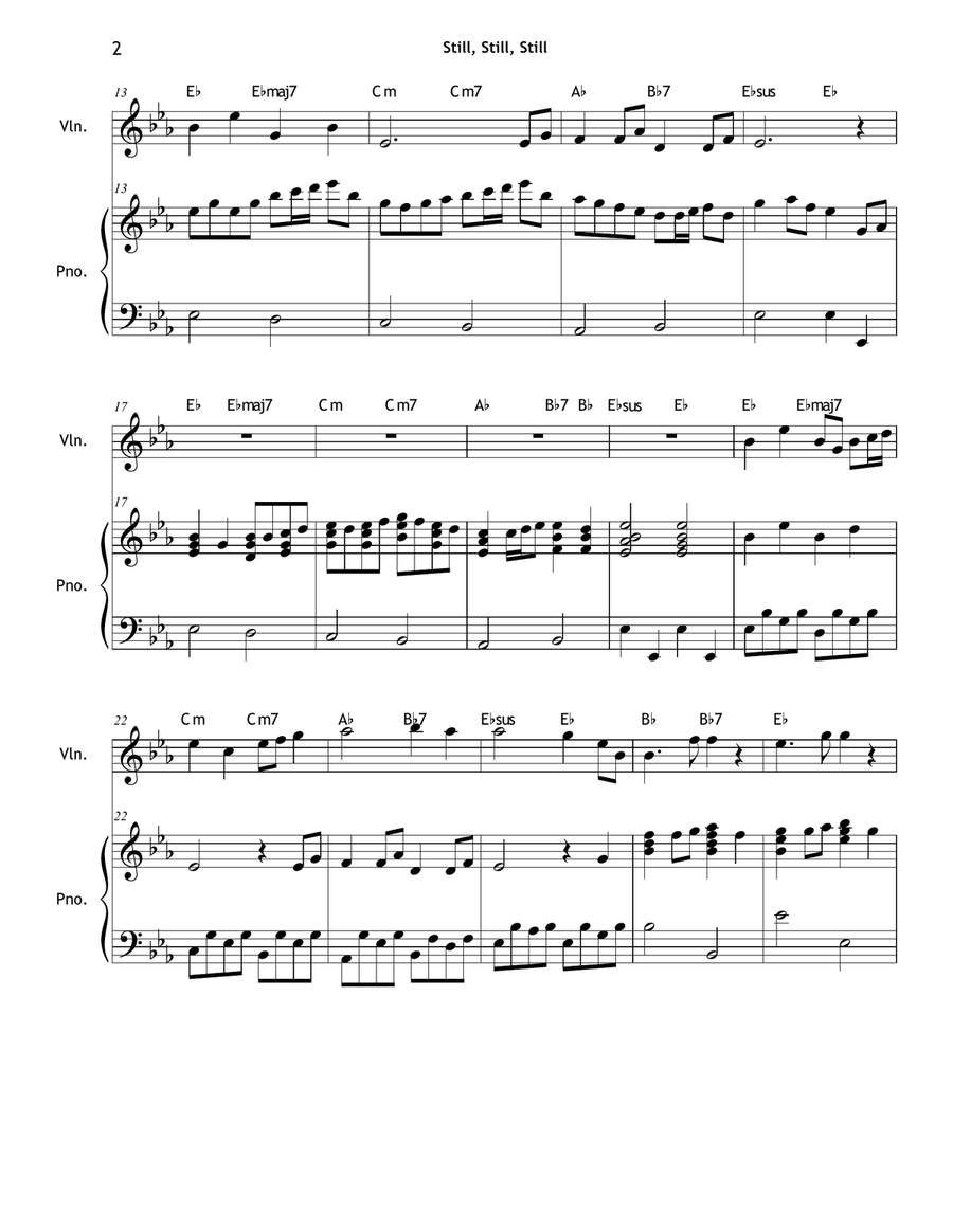 Still, Still, Still (Violin Solo with Piano) Violin Solo scores gallery preview page 2