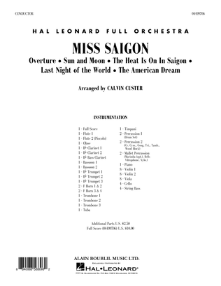 Book cover for Miss Saigon (arr. Calvin Custer) - Full Score