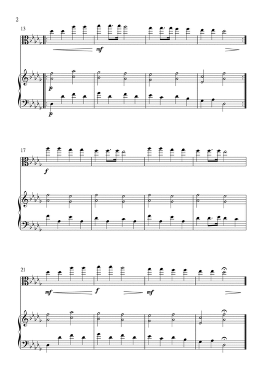 Twinkle Twinkle Little Star for Viola and Piano in Db Major. Very Easy. image number null