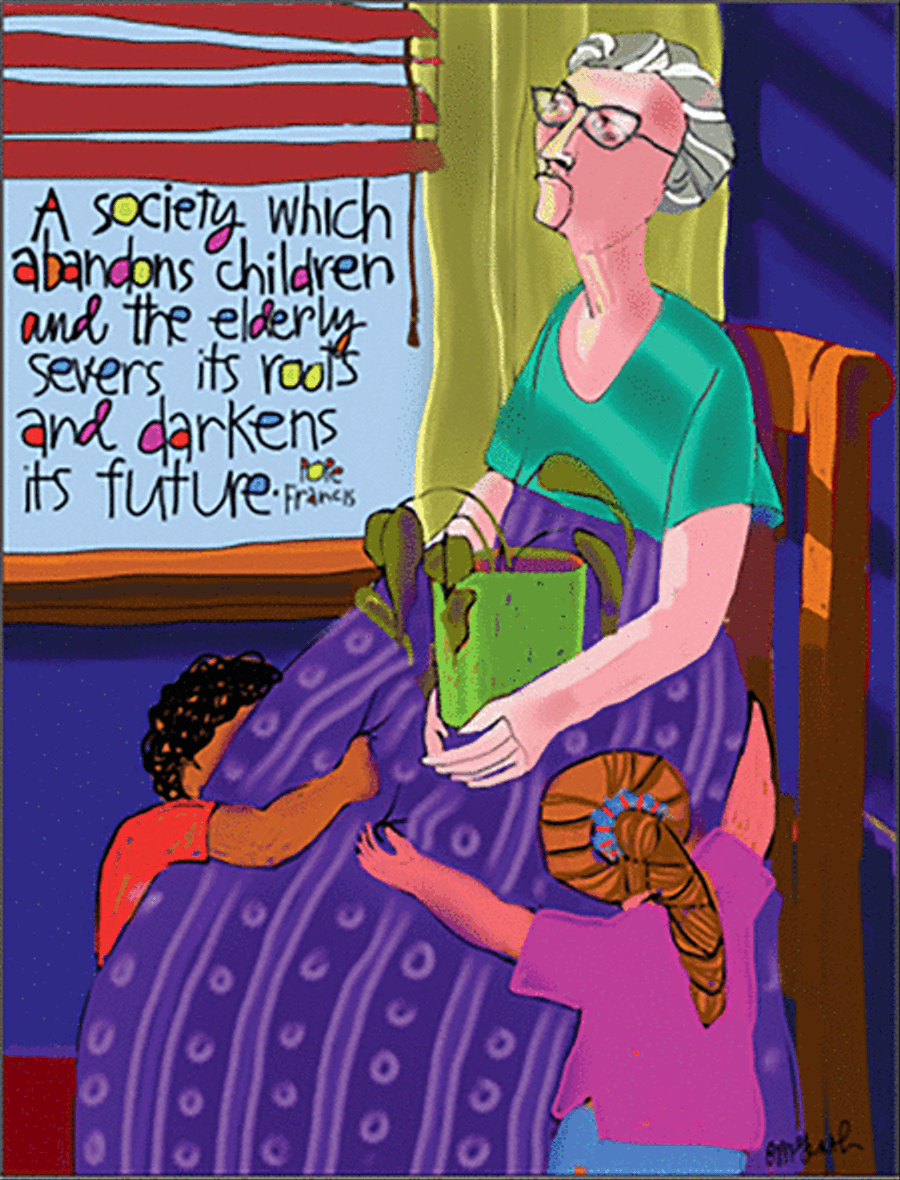 Children and the Elderly Poster Posters & Prints scores gallery preview page 1