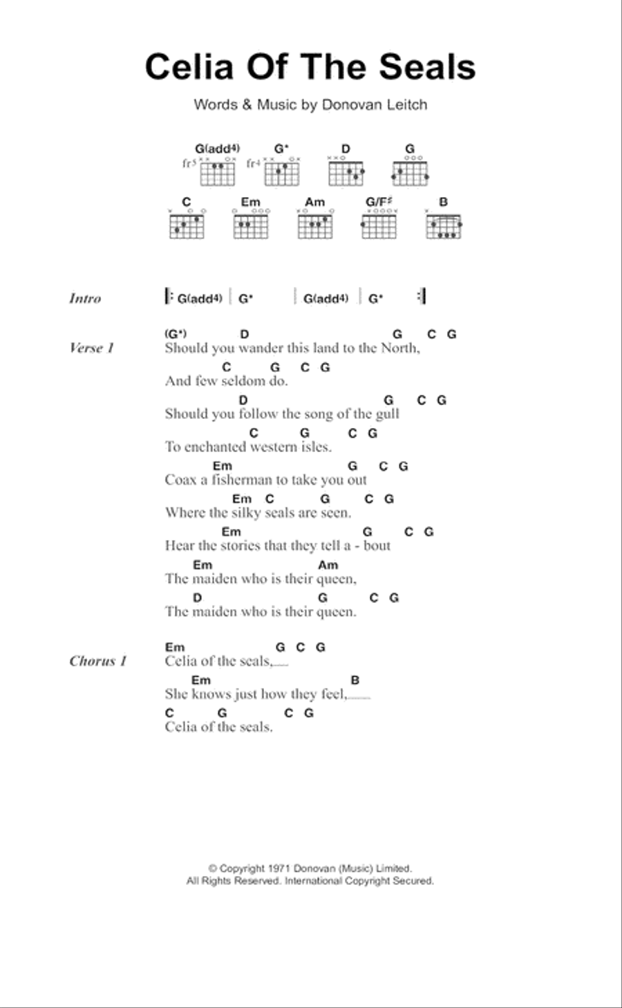 Celia Of The Seals Acoustic Guitar scores gallery preview page 1