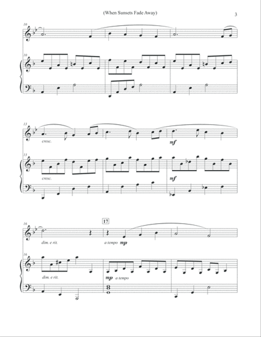 When Sunsets Fade Away - Alto Flute & Piano Flute Solo scores gallery preview page 3